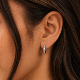 Tapered Crystal Huggie Earrings