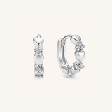 Mini Heart Cluster Huggie Earrings