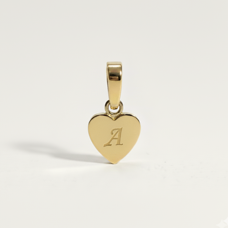 Heart Initial Charm