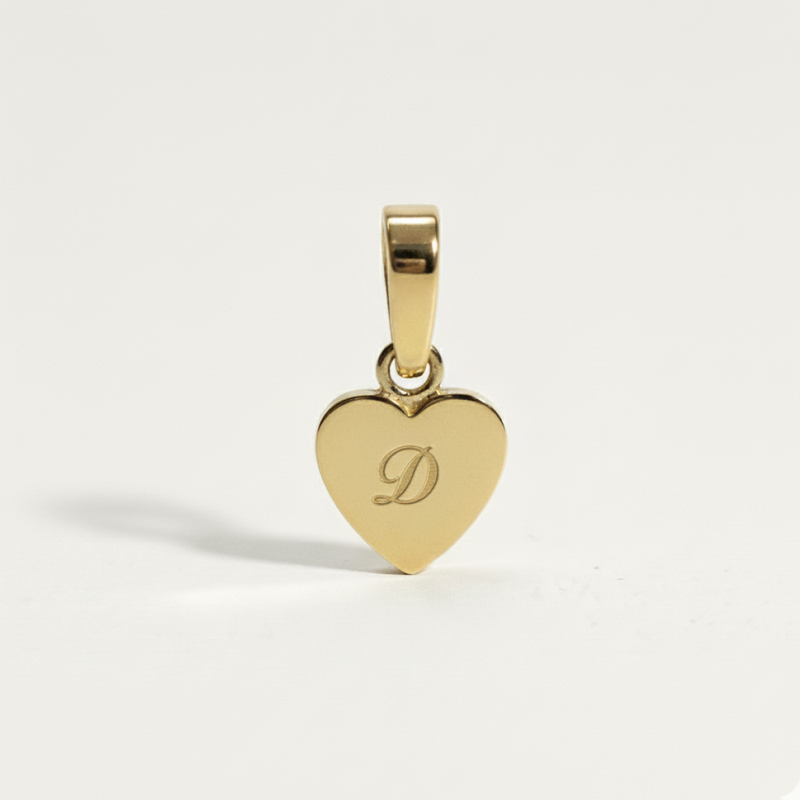 Heart Initial Charm