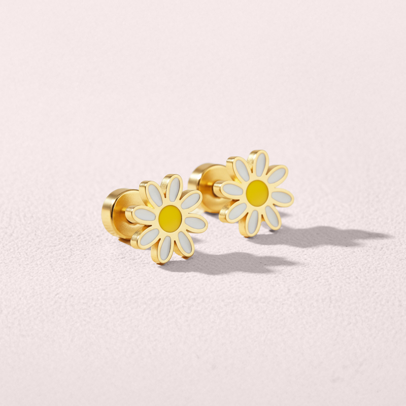 Kids Daisy Flat Back Earrings