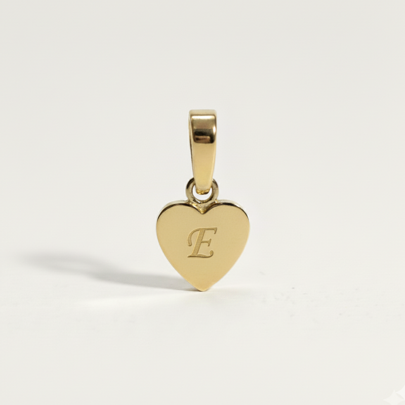 Heart Initial Charm
