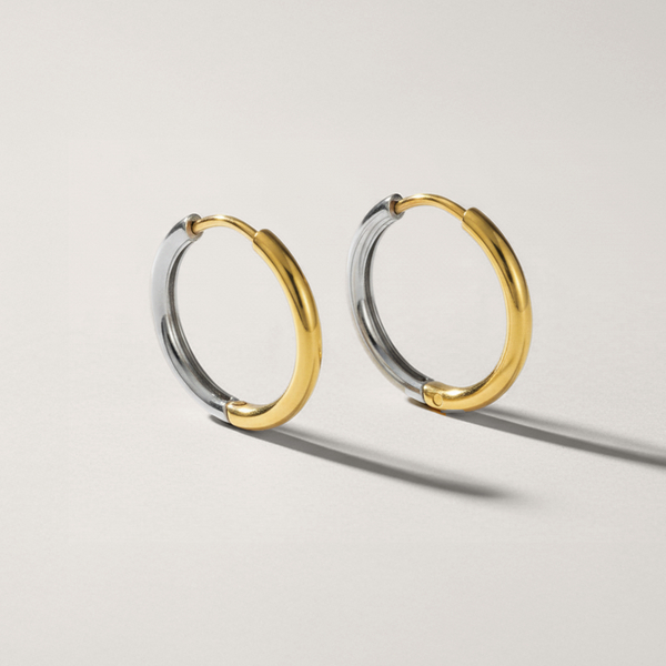 Mixed Metal Hoop Earrings