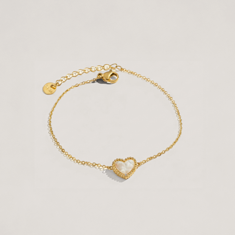 Beaded Shimmer Heart Bracelet