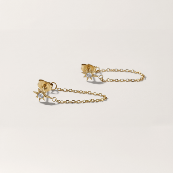 Starburst Chain Stud Earrings