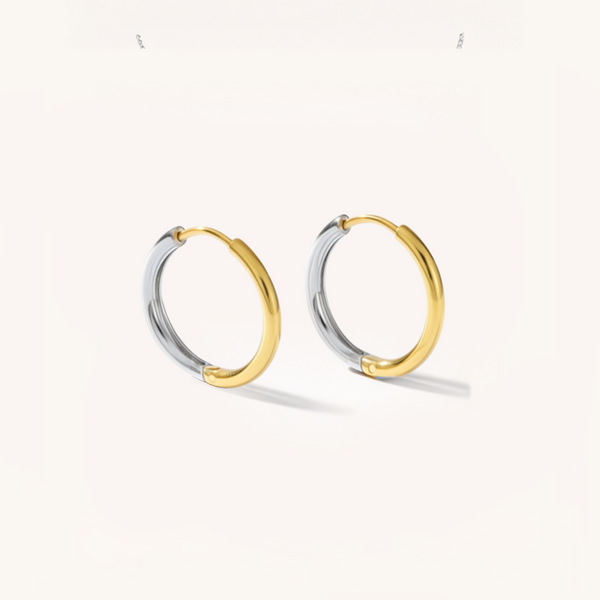 Mixed Metal Hoop Earrings