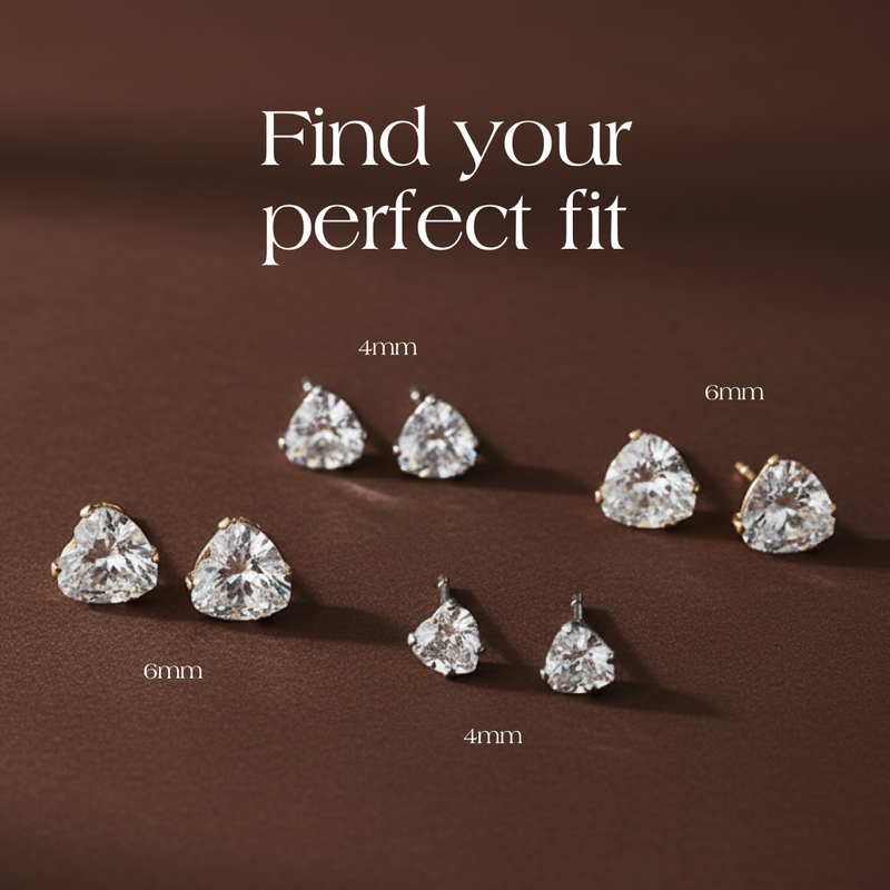 Love Heart Cubic Zirconia Hypoallergenic Earrings