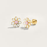 Colourful Flower Hypoallergenic Flat Back Stud Earring