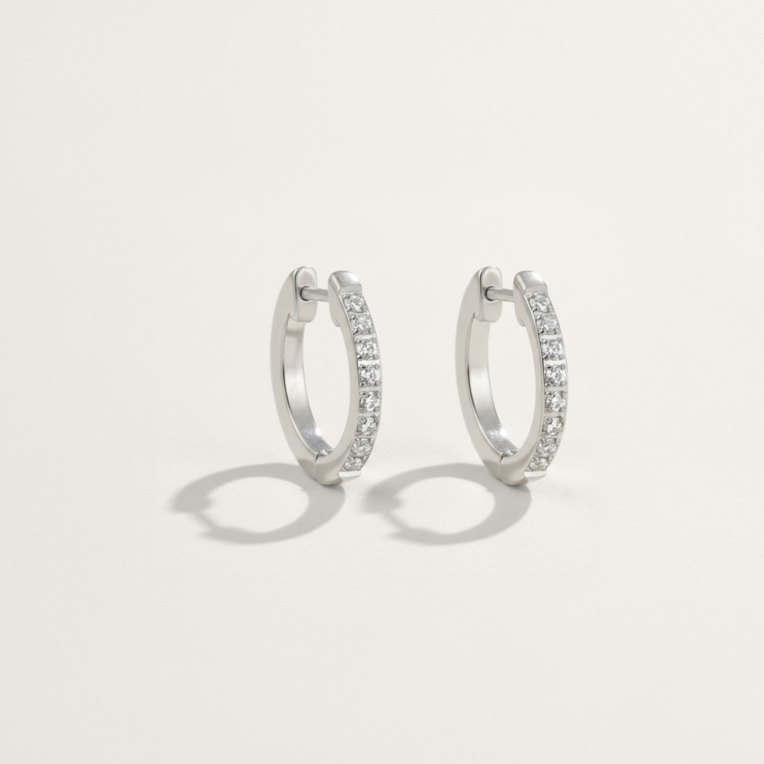 Cubic Zirconia Hypoallergenic Huggie