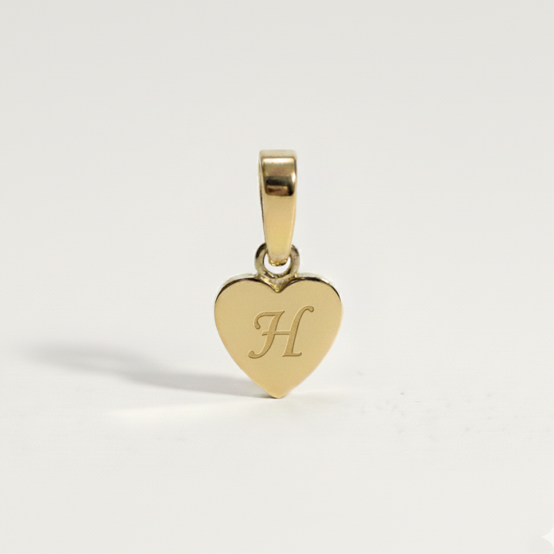 Heart Initial Charm