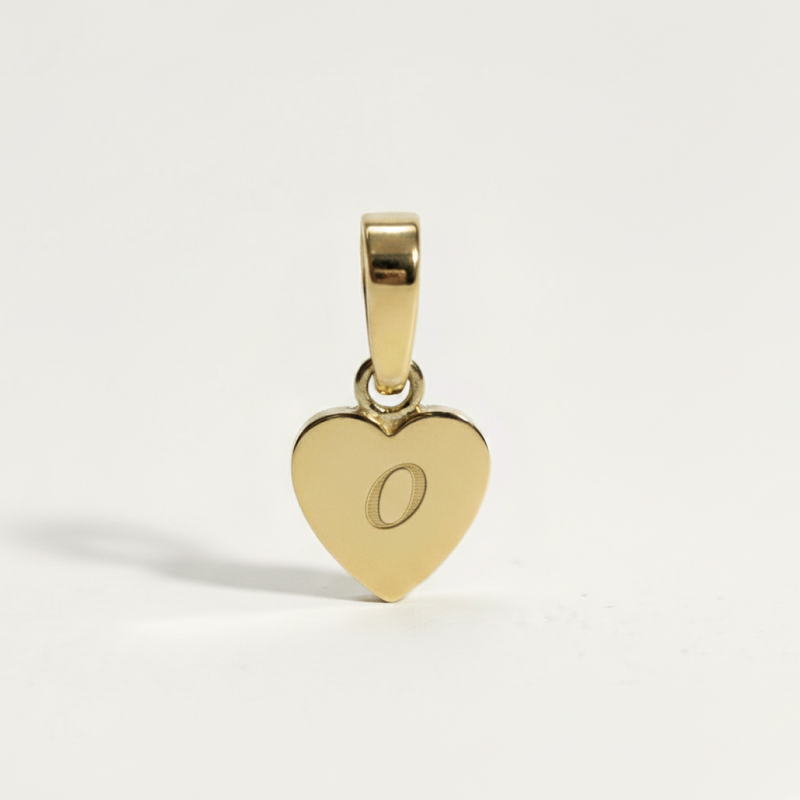 Heart Initial Charm