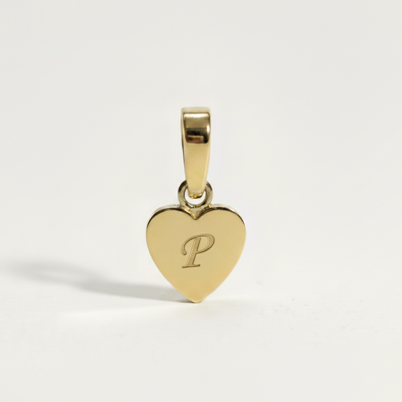 Heart Initial Charm