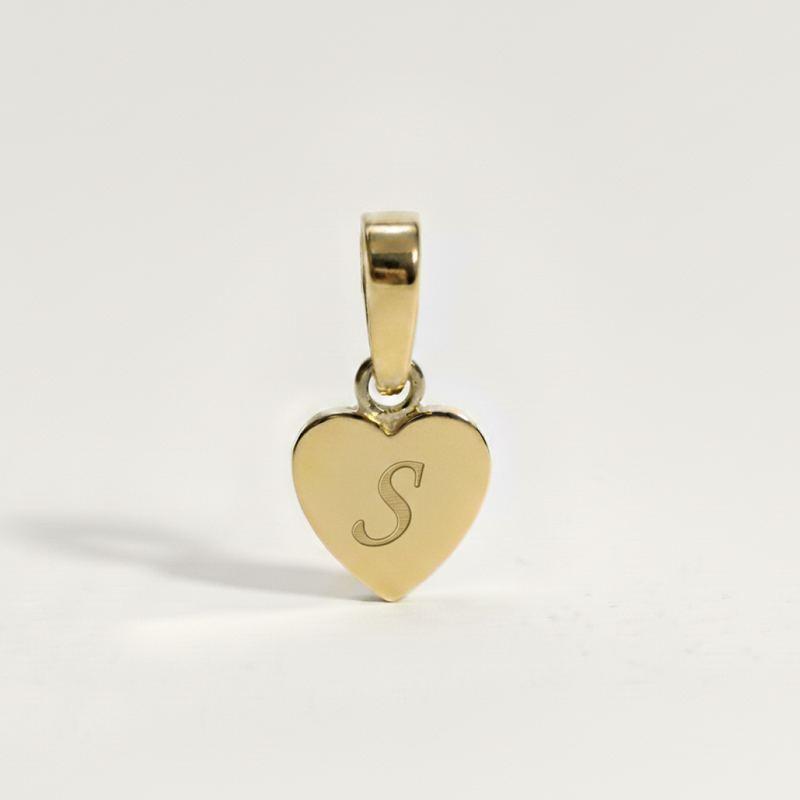 Heart Initial Charm
