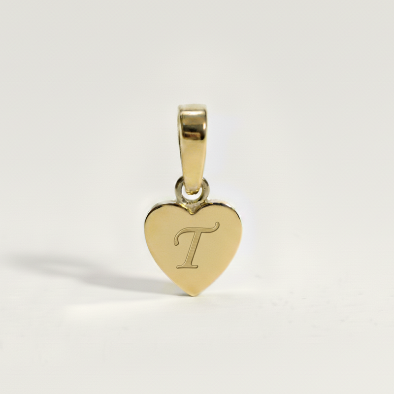 Heart Initial Charm