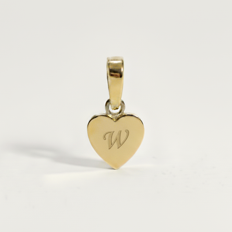 Heart Initial Charm
