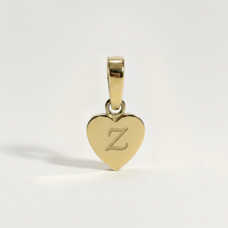 Heart Initial Charm