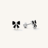 After Dark Bow Flat Back Earrings
