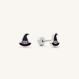 Spooky Witches Hat Flat Back Earrings