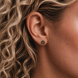 Midnight Button Flat Back Earrings