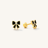 After Dark Bow Flat Back Earrings