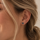 Midnight Button Flat Back Earrings