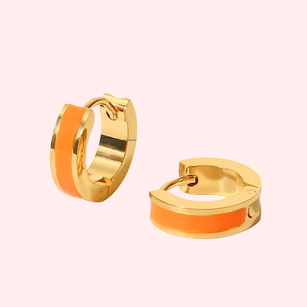 Coloured Enamel Hypoallergenic Huggie