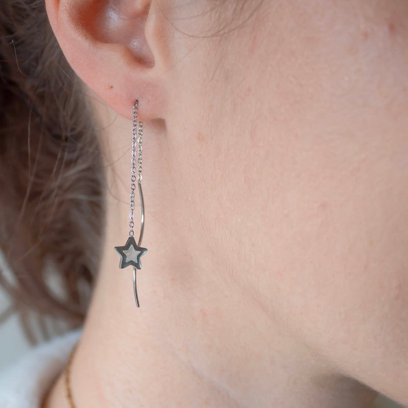 Star Shimmer Threader Hypoallergenic Earrings