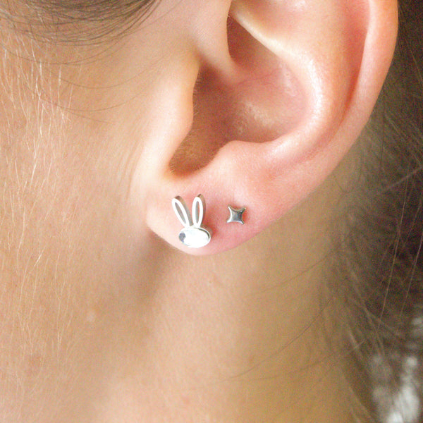 Cubic Zirconia Bunny Hypoallergenic Earrings