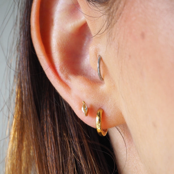 Hammered Hypoallergenic Huggie