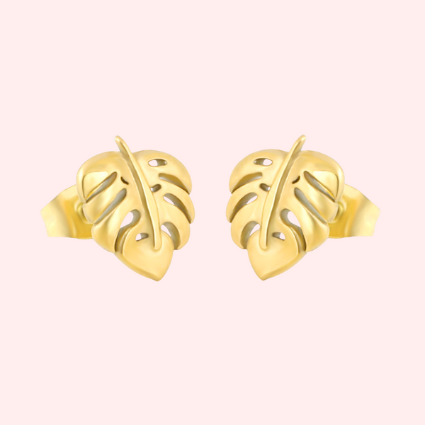 Monstera Leaf Hypoallergenic Earrings