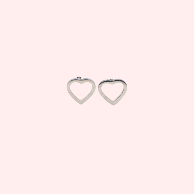 Open Heart Stud Hypoallergenic Earrings