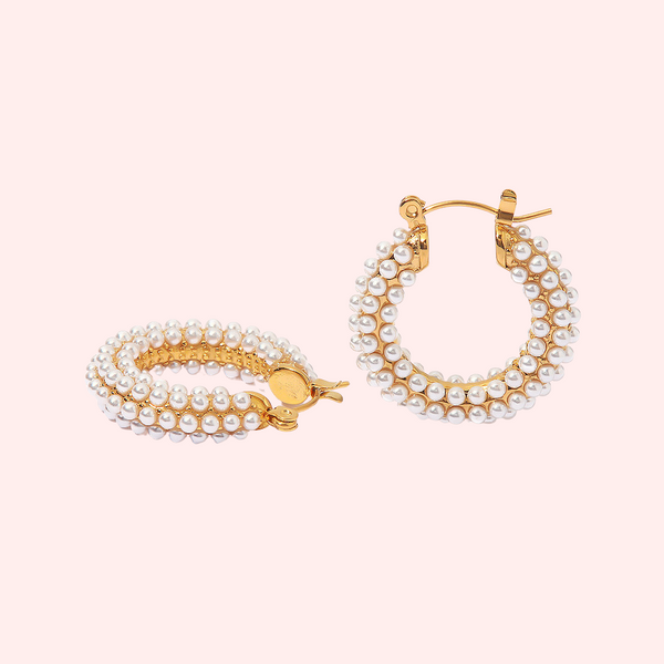 Pearl Cluster Hypoallergenic Hoop