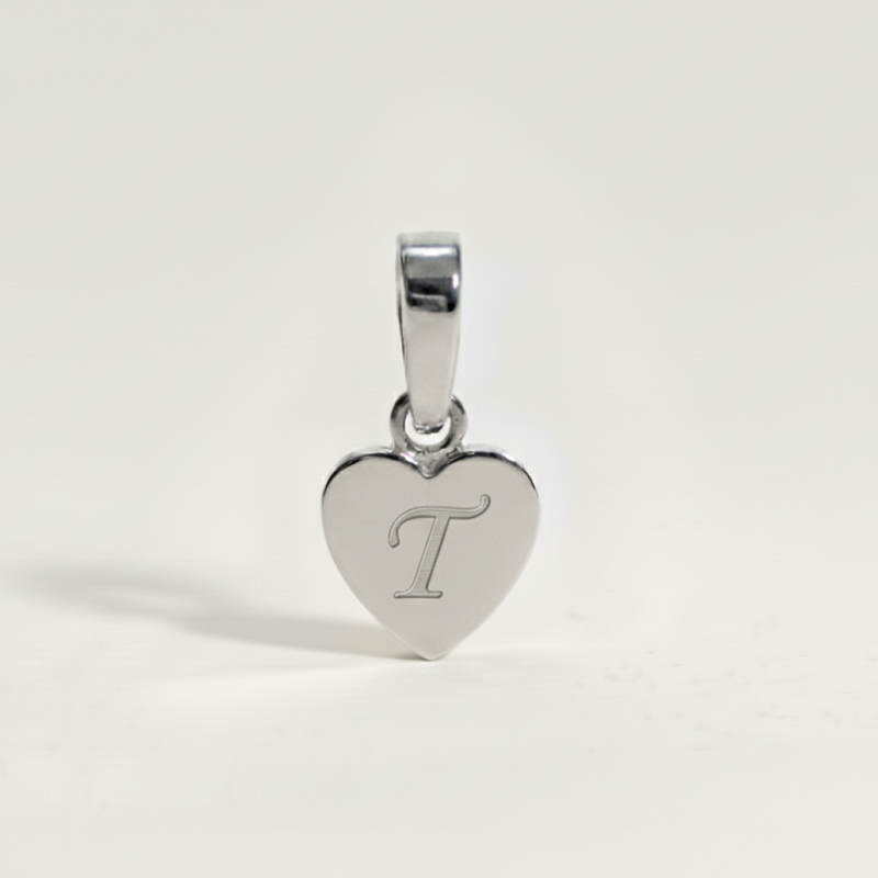 Heart Initial Charm