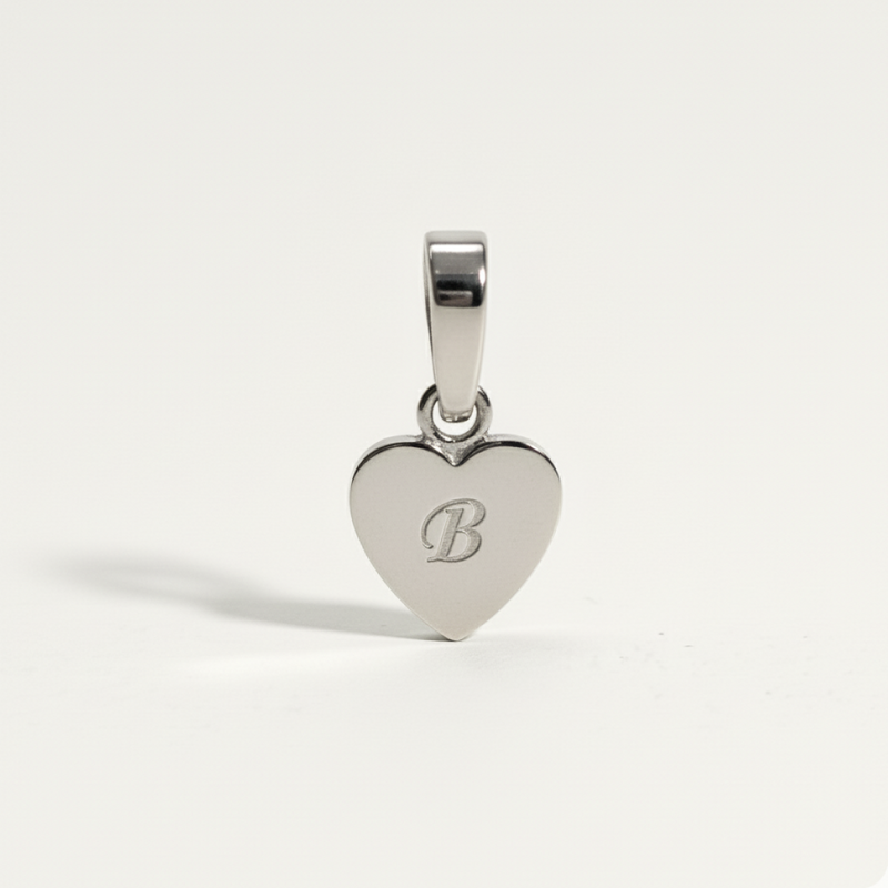 Heart Initial Charm