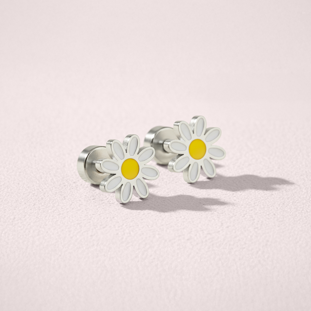 Kids Daisy Flat Back Earrings