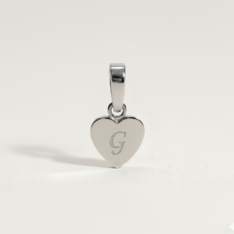 Heart Initial Charm