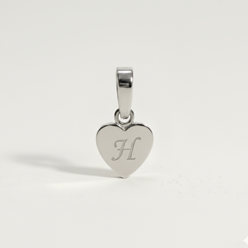 Heart Initial Charm