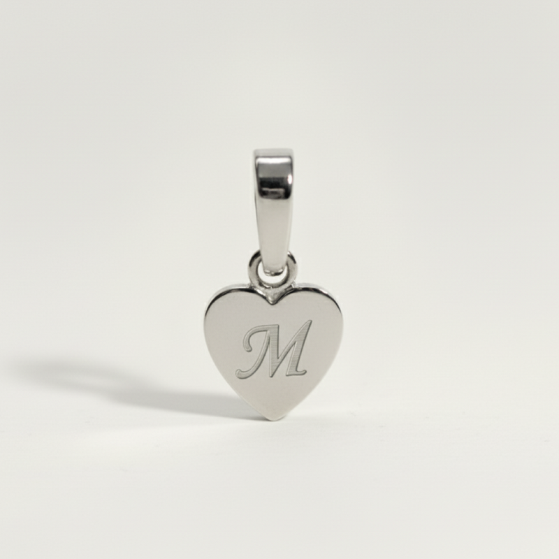 Heart Initial Charm
