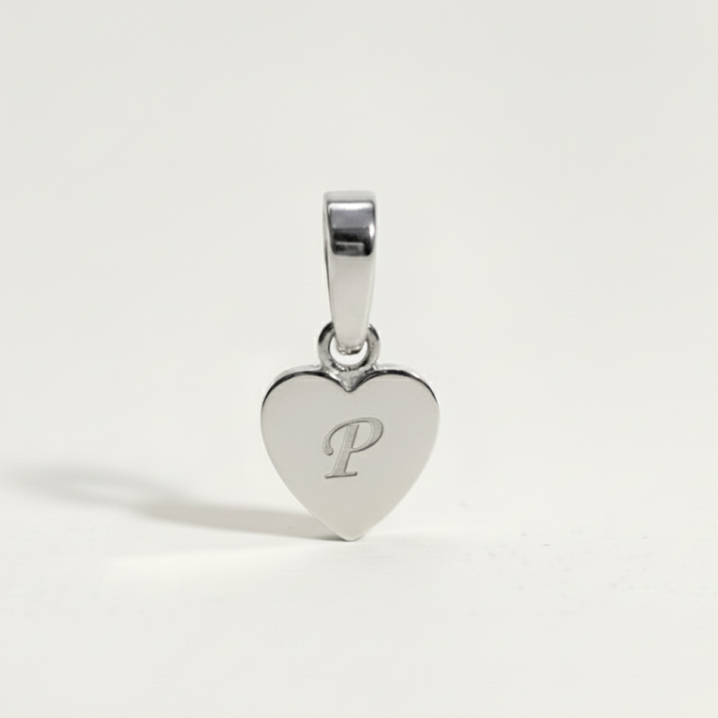 Heart Initial Charm