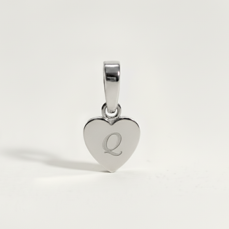 Heart Initial Charm