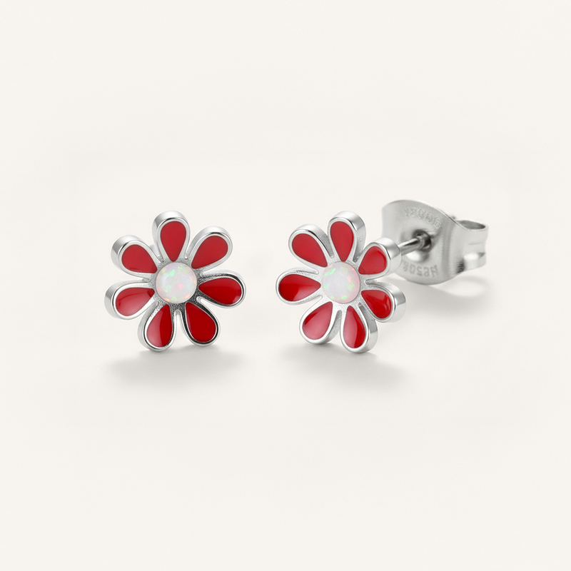 Colourful Flower Hypoallergenic Earrings
