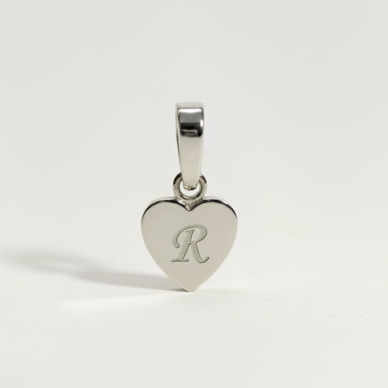 Heart Initial Charm