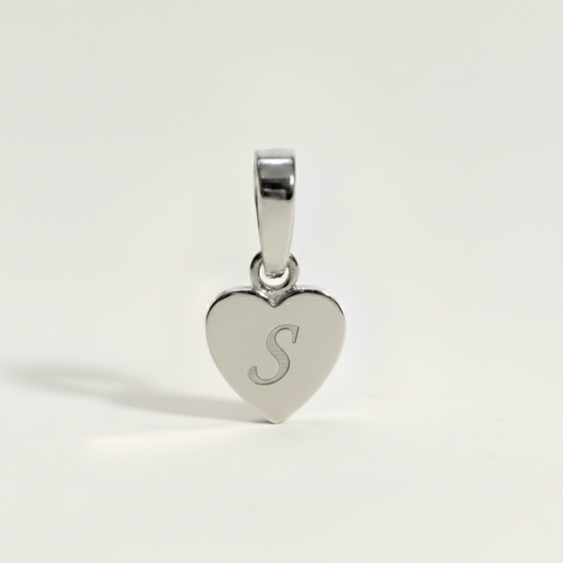 Heart Initial Charm