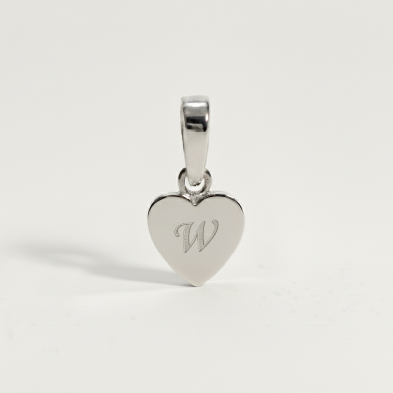 Heart Initial Charm