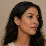 Emerald Solitaire Flat Back Earrings