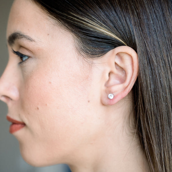 Clear Cubic Zirconia Hypoallergenic Earrings