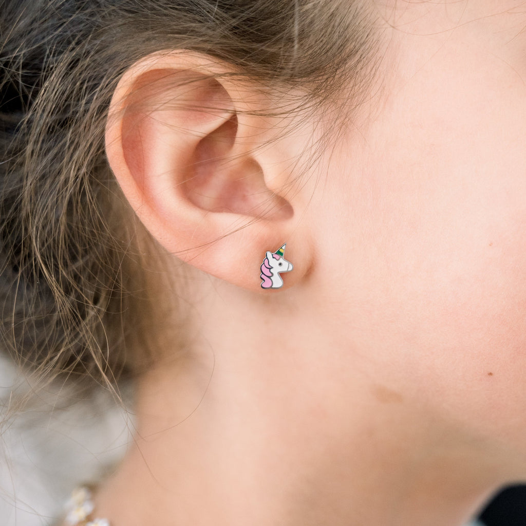 Silver Unicorn Earrings For Girls Hypoallergenic Cute Unicorn Stud Earrings Jewelry