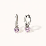 Cubic Zirconia Heart Hypoallergenic Huggie