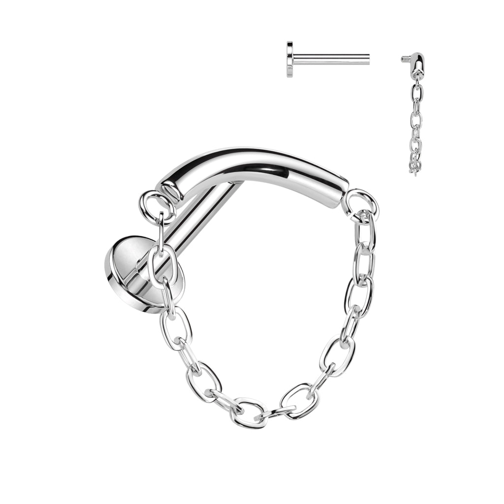 Titanium Internally Threaded Chain Linked Curved Top Labret – Solace ...