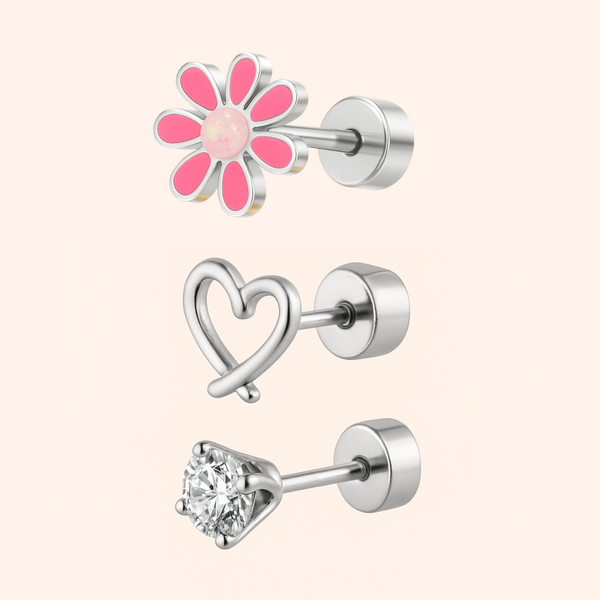 Kids Flat Back Set in Silver